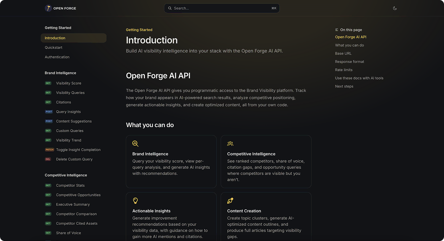 API access to raw brand visibility data